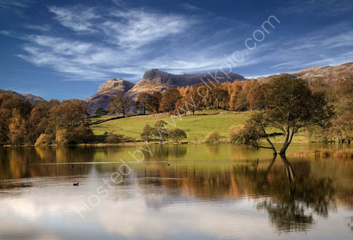 Langdale Pikes from Loughrigg Tarn